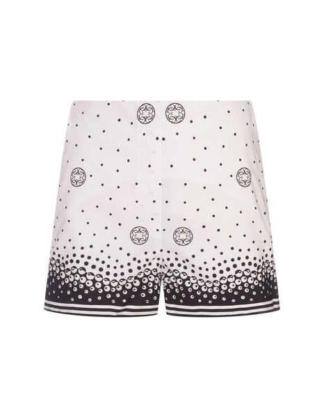 Black And White Silk Moon Print Shorts