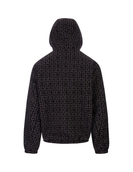 Black Wool Reversible 4g Hooded Jacket