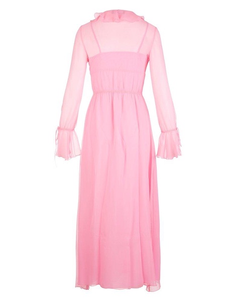 Blumarine Ruffle Detailed Draped Maxi Dress