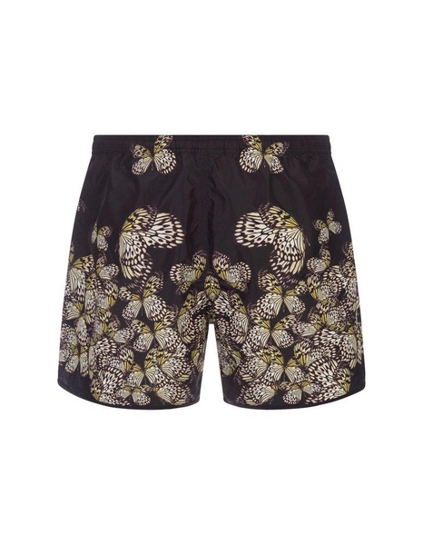 Neil Barrett Butterfly Printed Drawstring Swim Shorts