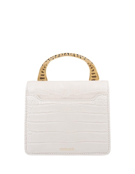 White Medium Roar Shoulder Bag With Jewelled Tigers