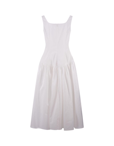 Midi Dress With Heart-shape Neckline In White