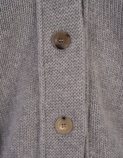 Oversized Cardigan In Grey Cashmere