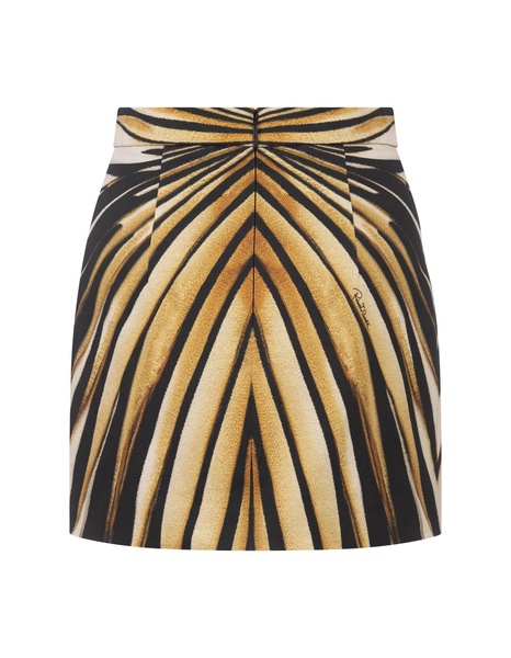 Ray Of Gold Print Silk Mini Skirt