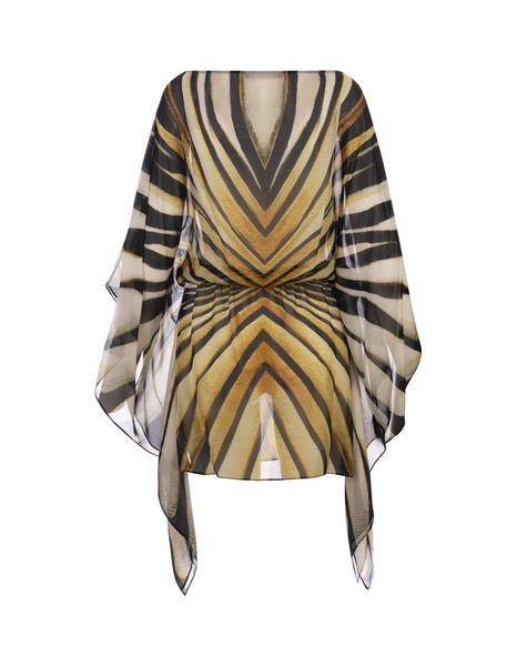 Short Kaftan With Ray Of Gold Print