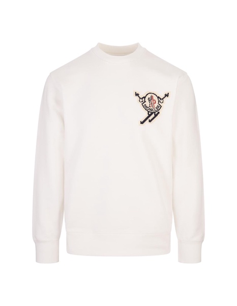 White Sweatshirt With Ski Patch