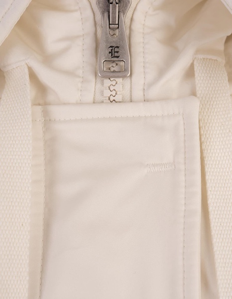 White Short Down Jacket With Elasticated Waistband