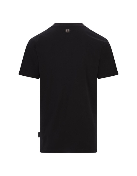 Black Ss Round Neck T-shirt With Print