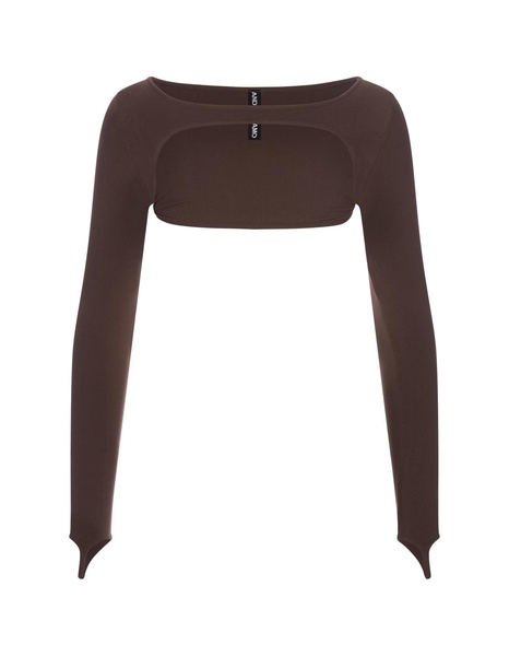 Brown Sculpting Harness Crop Top