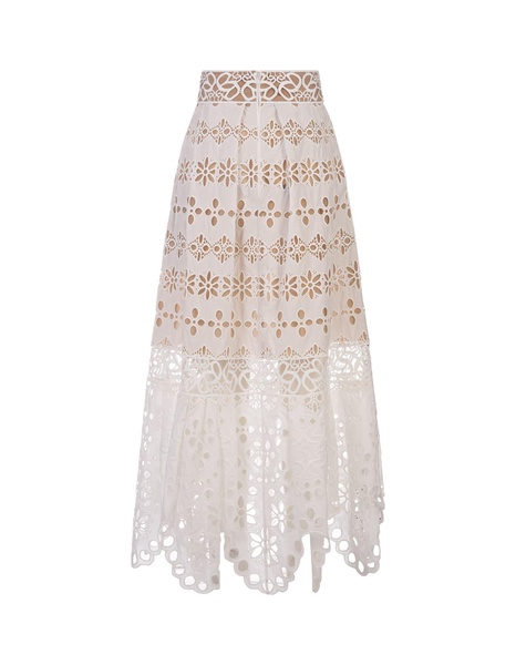 Broderie Anglaise Midi Skirt