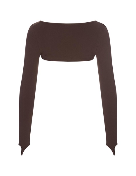 Brown Sculpting Harness Crop Top