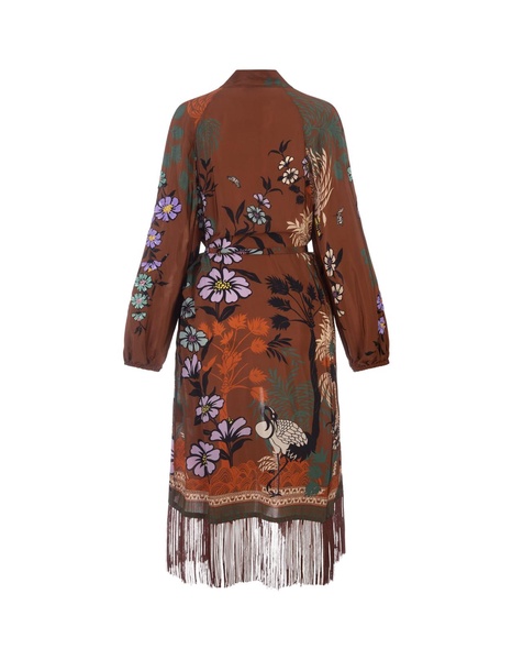 Wally Kimono Dress In Brown