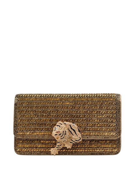 Golden Roar Handbag With Jewelled Tigers