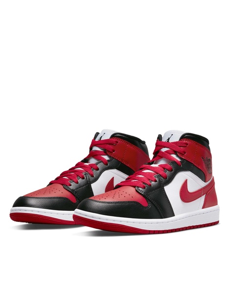 Nike Air Jordan 1 mid sneakers in black and red