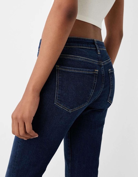 Bershka high rise flared jeans in dark wash