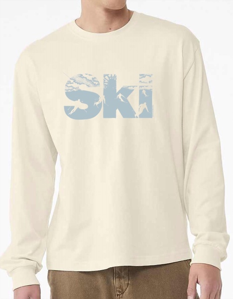 ski long sleeve tee in natural