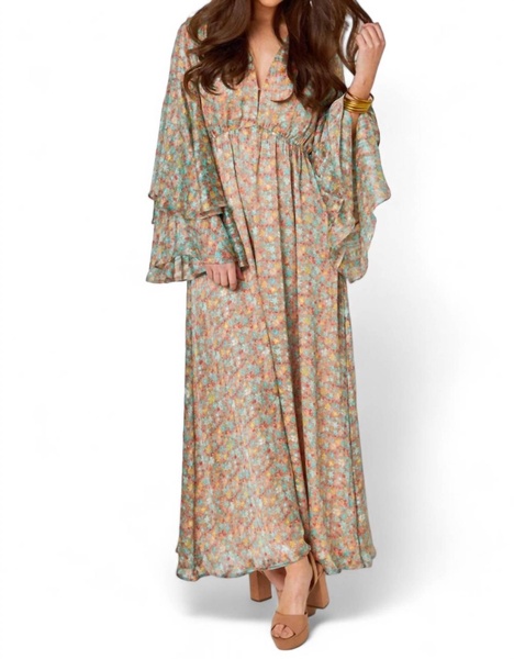 colette long sleeve maxi dress in boca