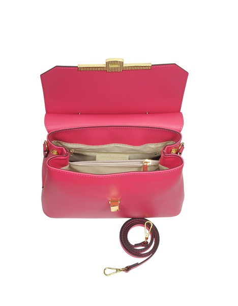 Atlanta Top Handle Satchel Bag W/Shoulder Strap - Pink