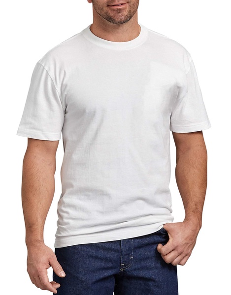 Dickies mens Short Sleeve Heavweight Crew Neck Big-tall Work Utility T Shirt, White, Large Tall US