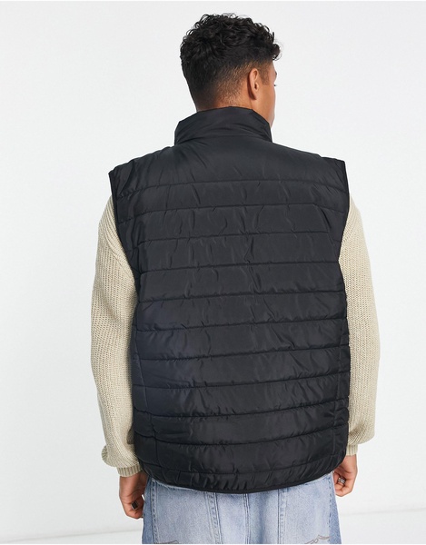 New Look funnel neck lightweight vest in black