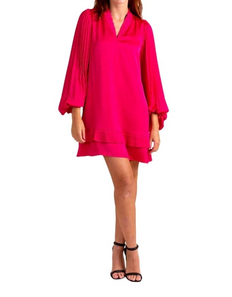 liza dress in neon pink