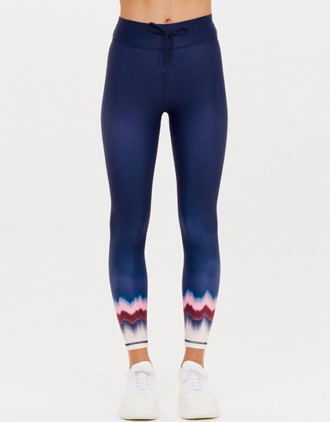 universe midi leggings in navy tie dye