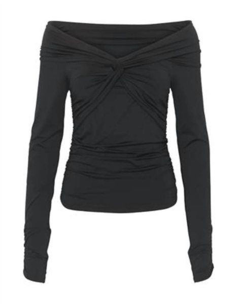 knot blouse in black