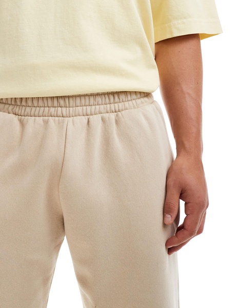 ADPT oversized wide fit sweatpants in washed beige