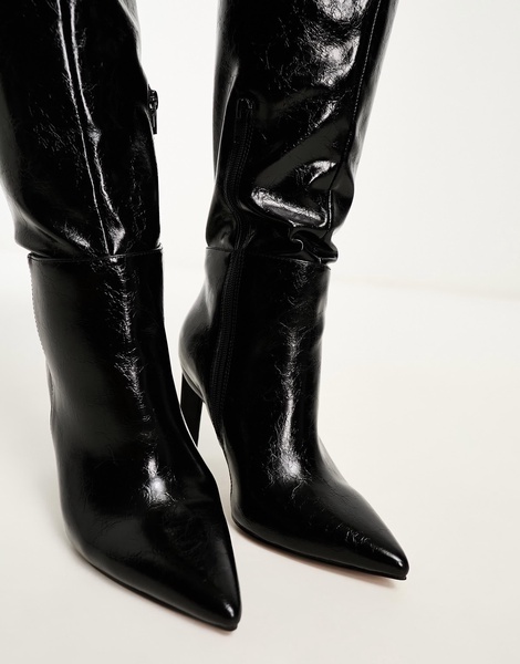 ASOS DESIGN Wide Fit Cancun knee high boots in black