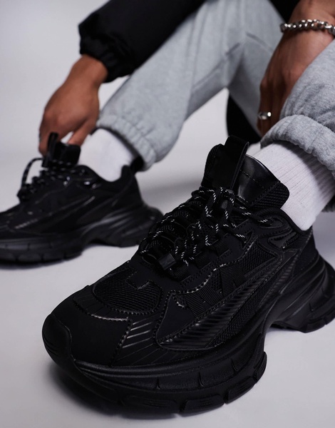 ASOS DESIGN chunky sneakers in black and white