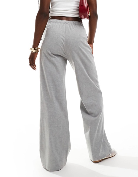 Stradivarius pull-on pants in light gray