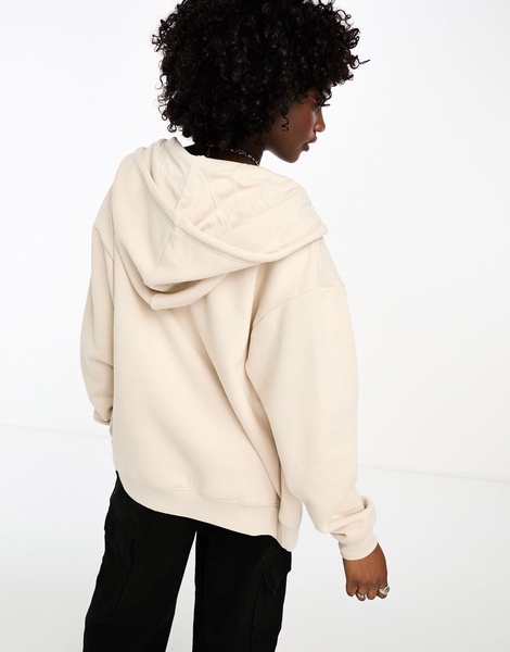 Cotton On classic zip up hoodie in stone