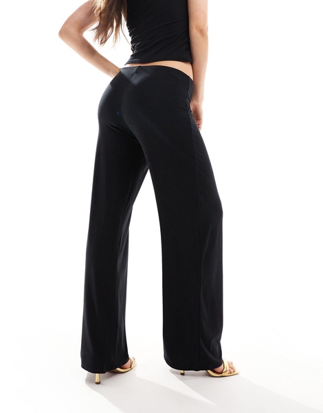 Fashionkilla super soft wide leg pants in black - part of a set