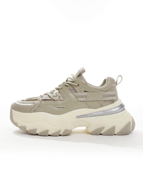 ASOS DESIGN chunky sneakers in beige