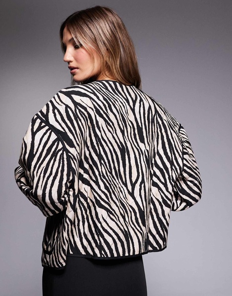 River Island zebra print house coat in black