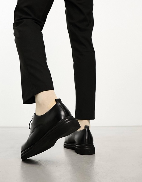 Walk London Brooklyn derby shoes in black leather