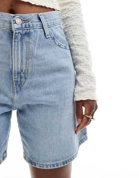 Levi's high waist baggy denim shorts in light blue