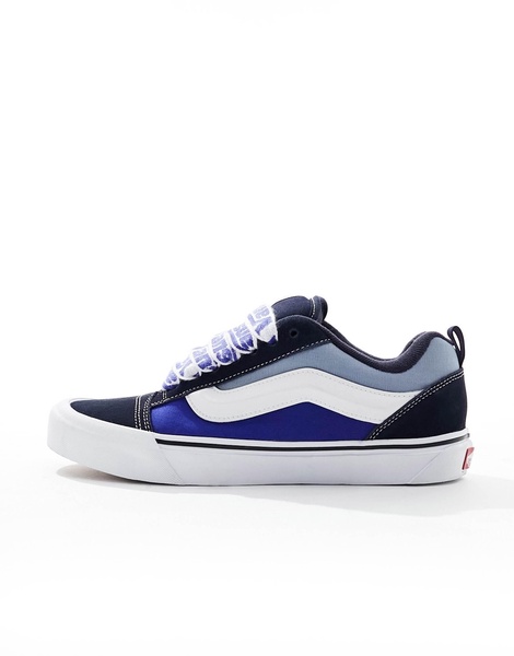 Vans Knu Skool sneakers with graphic laces in blue and white