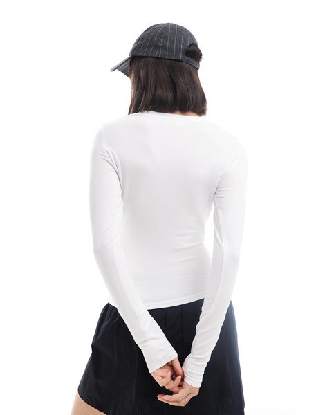 Cotton On all day crew neck long sleeve top in white