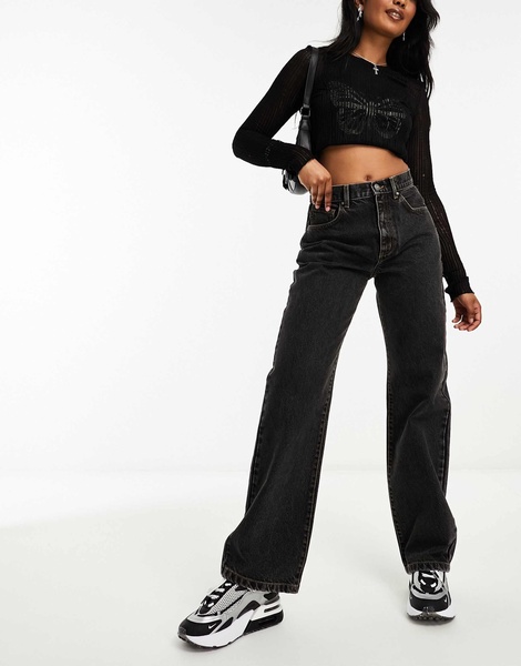 Cotton On loose straight leg jeans in black