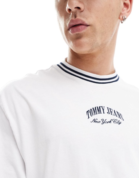 Tommy Jeans oversized t-shirt in white with tipping