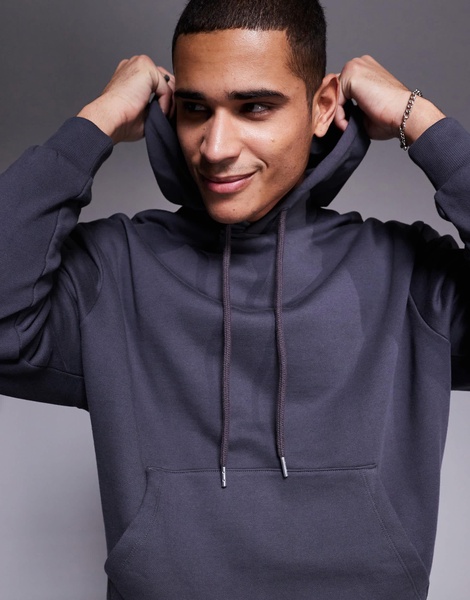 ASOS DESIGN essential oversized hoodie in charcoal