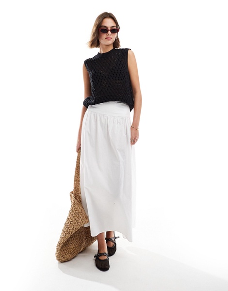 Mango crochet sleeveless top in black