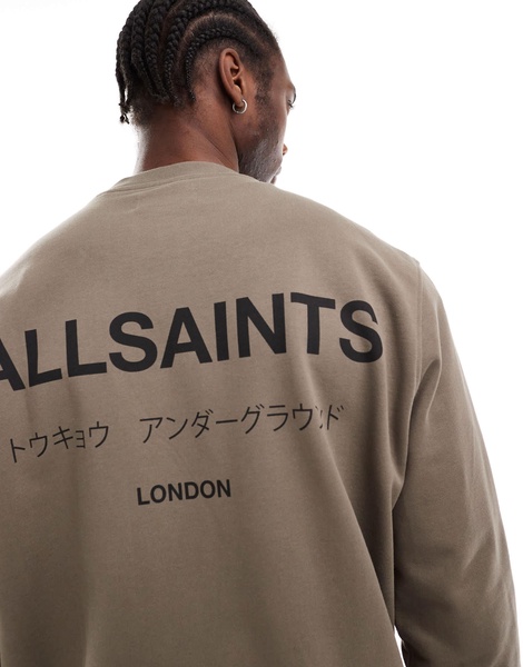 AllSaints Underground sweatshirt in light brown