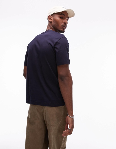 ARKET midweight jersey T-shirt in navy blue