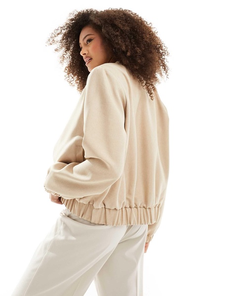 Vila bomber jacket in beige melange