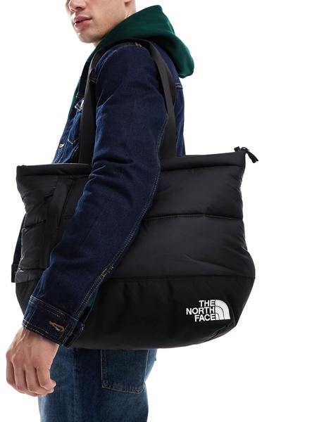 The North Face Nuptse down fill puffer tote bag in black