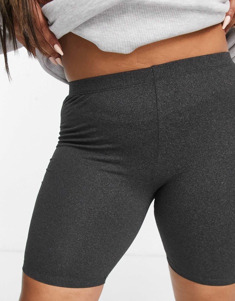 Brave Soul Plus sindy legging shorts in dark gray