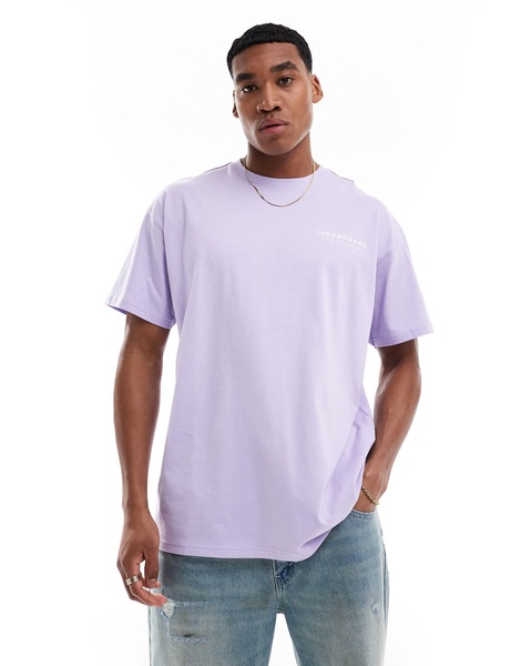 Threadbare oversized back print logo T-shirt in lavender