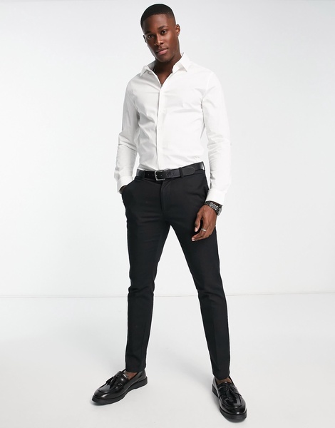 ASOS DESIGN skinny fit shirt in white